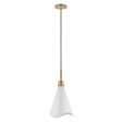 Tango 1-Light Large Pendant Matte White with Burnished Brass Supply