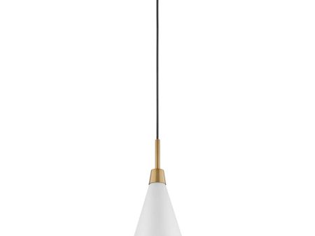 Tango 1-Light Large Pendant Matte White with Burnished Brass Supply