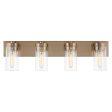 Intersection 4-Light Vanity Burnished Brass with Clear Glass Supply