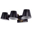 Baxter 3 Light Vanity Black with Burnished Brass Cheap