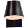 Baxter 1 Light Vanity Black with Burnished Brass For Discount