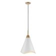 Tango 1-Light Medium Pendant Matte White with Burnished Brass Online