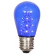 5Pk - Vickerman 1.3w 130v S14 Blue LED Transparent Glass Christmas Light Bulb For Cheap