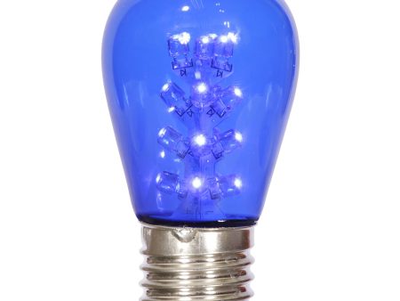 5Pk - Vickerman 1.3w 130v S14 Blue LED Transparent Glass Christmas Light Bulb For Cheap