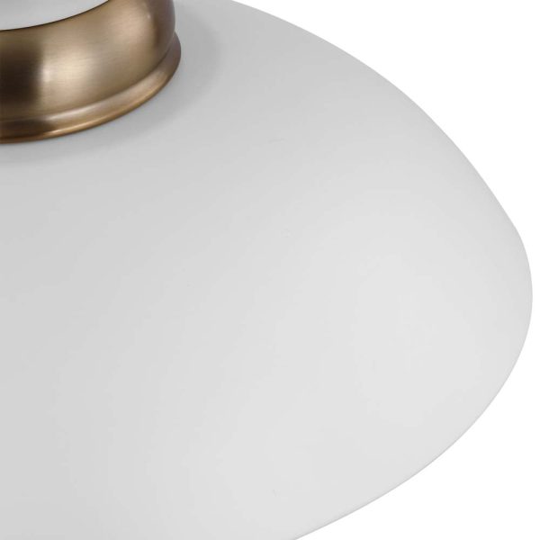 Perkins 1-Light Small Pendant Matte White with Burnished Brass Online now