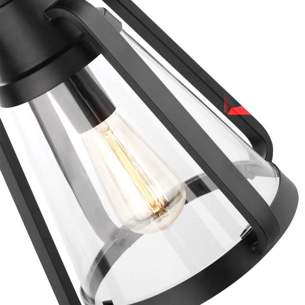 Everett 1-Light 10-in Pendant Matte Black with Clear Glass Sale