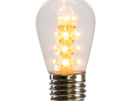 5Pk - Vickerman 1.3w 130v E26 Warm White LED Transparent Christmas Light Bulb Discount