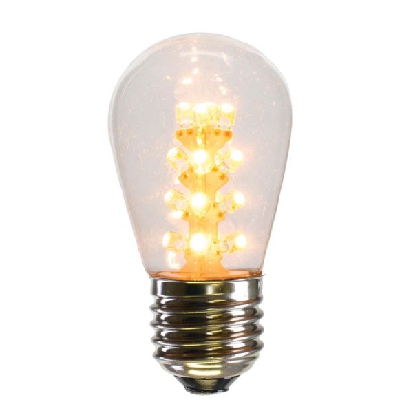 5Pk - Vickerman 1.3w 130v E26 Warm White LED Transparent Christmas Light Bulb Discount