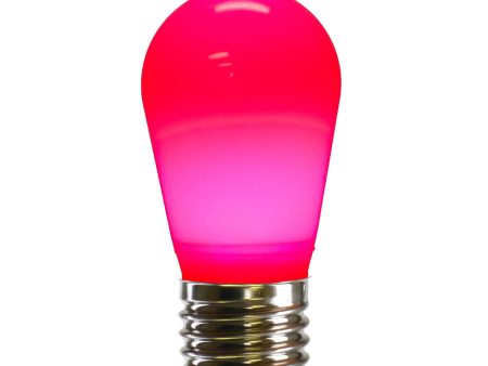 5Pk - Vickerman 1.3w 130v S14 LED Pink Ceramic E26 NK Base Christmas Light Bulb Hot on Sale