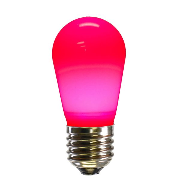 5Pk - Vickerman 1.3w 130v S14 LED Pink Ceramic E26 NK Base Christmas Light Bulb Hot on Sale