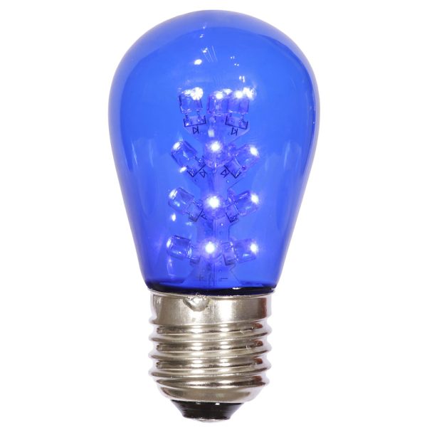 5Pk - Vickerman 1.3w 130v S14 LED Blue Transparent Plastic Christmas Light Bulb Online Hot Sale