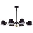 Baxter 6-Light Oval Chandelier Black with Burnished Brass For Sale