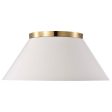 Dover 3-Light Large Flush Mount White with Vintage Brass Sale