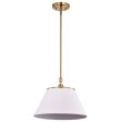 Dover 1-Light Medium Pendant White with Vintage Brass on Sale