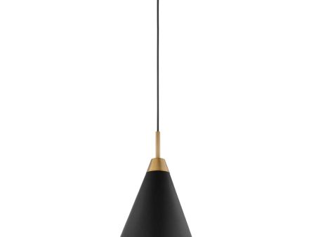 Tango 1-Light Medium Pendant Matte Black with Burnished Brass Discount