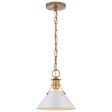 Outpost 1-Light Small Pendant Matte White with Burnished Brass Supply