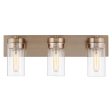 Intersection 3-Light Vanity Burnished Brass with Clear Glass Online