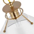 Outpost 1-Light Medium Pendant Matte White with Burnished Brass For Discount