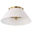 Dover 3-Light Large Flush Mount White with Vintage Brass Sale