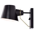 Baxter 1 Light Vanity Black with Burnished Brass For Discount