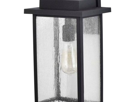 Sullivan Large Wall Lantern Matte Black with Clear Seeded Glass Hot on Sale