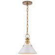 Outpost 1-Light Large Pendant Matte White with Burnished Brass on Sale