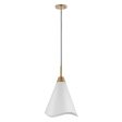 Tango 1-Light Medium Pendant Matte White with Burnished Brass Online