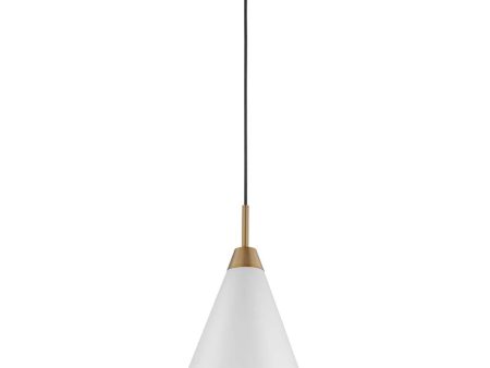 Tango 1-Light Medium Pendant Matte White with Burnished Brass Online