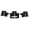 Baxter 3 Light Vanity Black with Burnished Brass Cheap