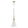 Tango 1-Light Small Pendant Matte White with Burnished Brass Sale