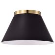 Dover 3-Light Small Flush Mount Black with Vintage Brass For Cheap