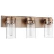 Intersection 3-Light Vanity Burnished Brass with Clear Glass Online