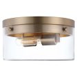 Intersection 60w Medium Flush Mount Fixture Burnished Brass w  Clear Glass Hot on Sale