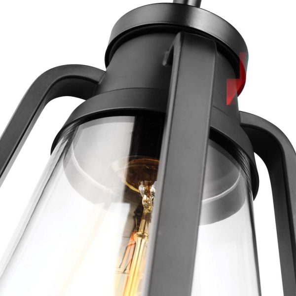 Everett 7-in Mini Pendant Matte Black Finish with Clear Glass For Sale