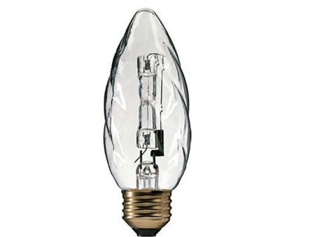 Philips 40w 120v F15 Flame E26 Clear Halogen Decorative Crystal White Light Bulb Supply