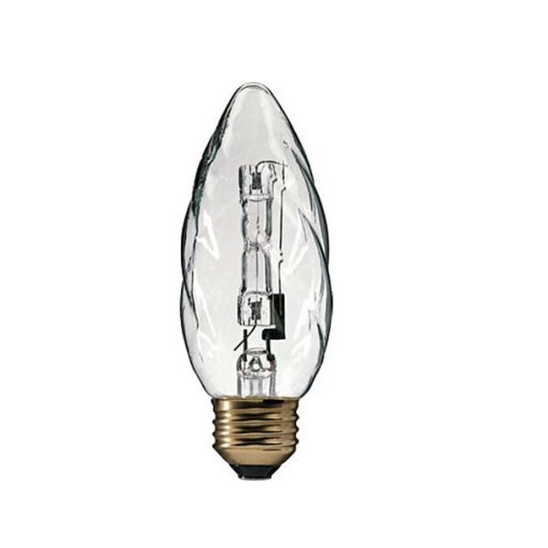 Philips 40w 120v F15 Flame E26 Clear Halogen Decorative Crystal White Light Bulb Supply