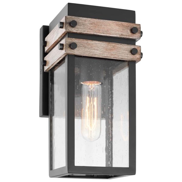 Homestead Small Wall Lantern Matte Black with Clear Seeded Glass Hot on Sale