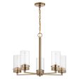 Intersection 5-Light Chandelier Burnished Brass with Clear Glass Online Hot Sale