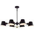 Baxter 6-Light Oval Chandelier Black with Burnished Brass For Sale