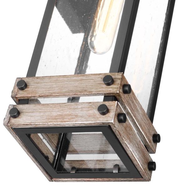 Homestead Medium Wall Lantern Matte Black with Clear Seeded Glass For Discount