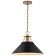 Outpost 1-Light Large Pendant Matte Black with Burnished Brass Online