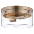 Intersection 60w Medium Flush Mount Fixture Burnished Brass w  Clear Glass Hot on Sale