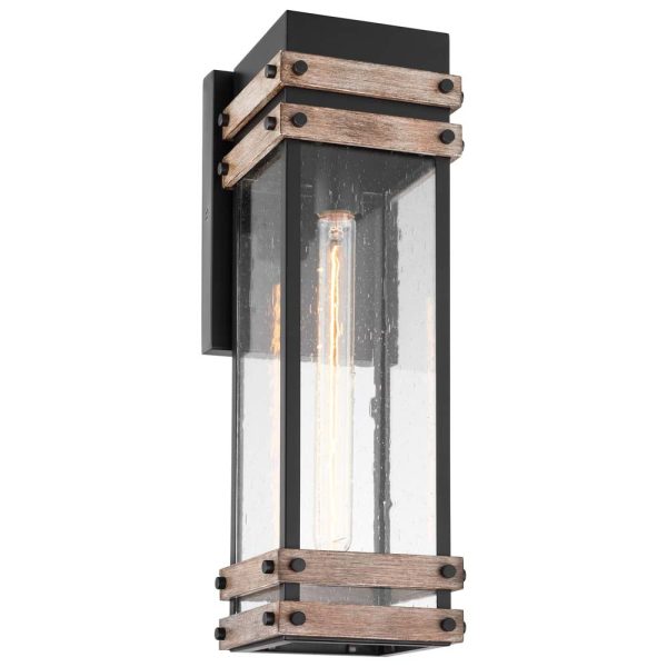 Homestead Large Wall Lantern Matte Black with Clear Seeded Glass Discount