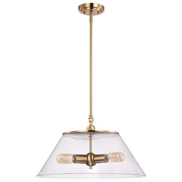 Dover 3-Light Large Pendant Vintage Brass with Clear Glass Online