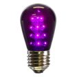 5Pk - Vickerman 1.3w 130v E26 S14 Purple LED Transparent Christmas Light Bulb Sale