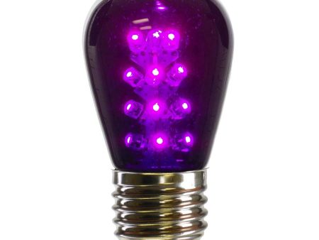 5Pk - Vickerman 1.3w 130v E26 S14 Purple LED Transparent Christmas Light Bulb Sale