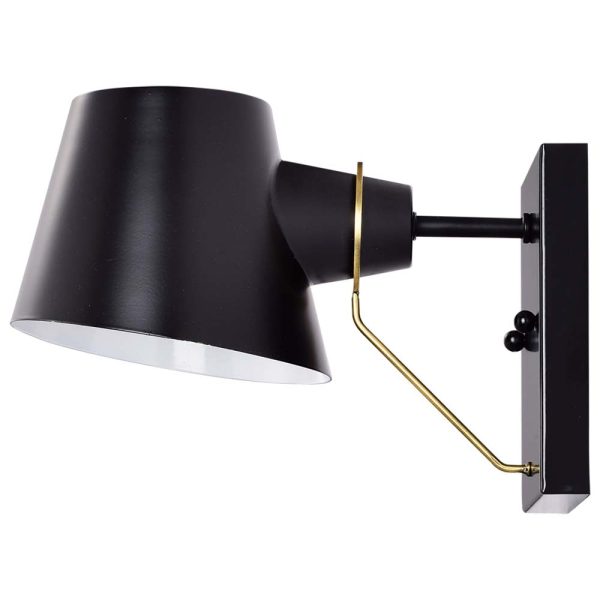 Baxter 1 Light Vanity Black with Burnished Brass For Discount