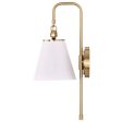 Dover 1-Light Wall Sconce White with Vintage Brass Supply