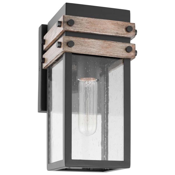 Homestead Small Wall Lantern Matte Black with Clear Seeded Glass Hot on Sale