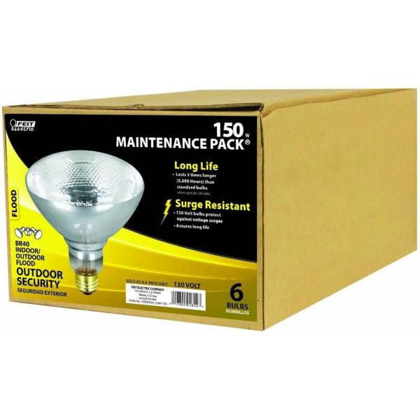 6PK - Feit 150W 130V BR38 Outdoor Security Flood Bulb Hot on Sale